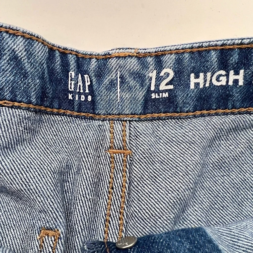 GAP High Stride Ankle Blue Denim Jeans - Girls Size 12 Slim - Picture 5 of 9